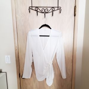 NWT Aritzia Babaton Wren Long Sleeve Wrap Blouse